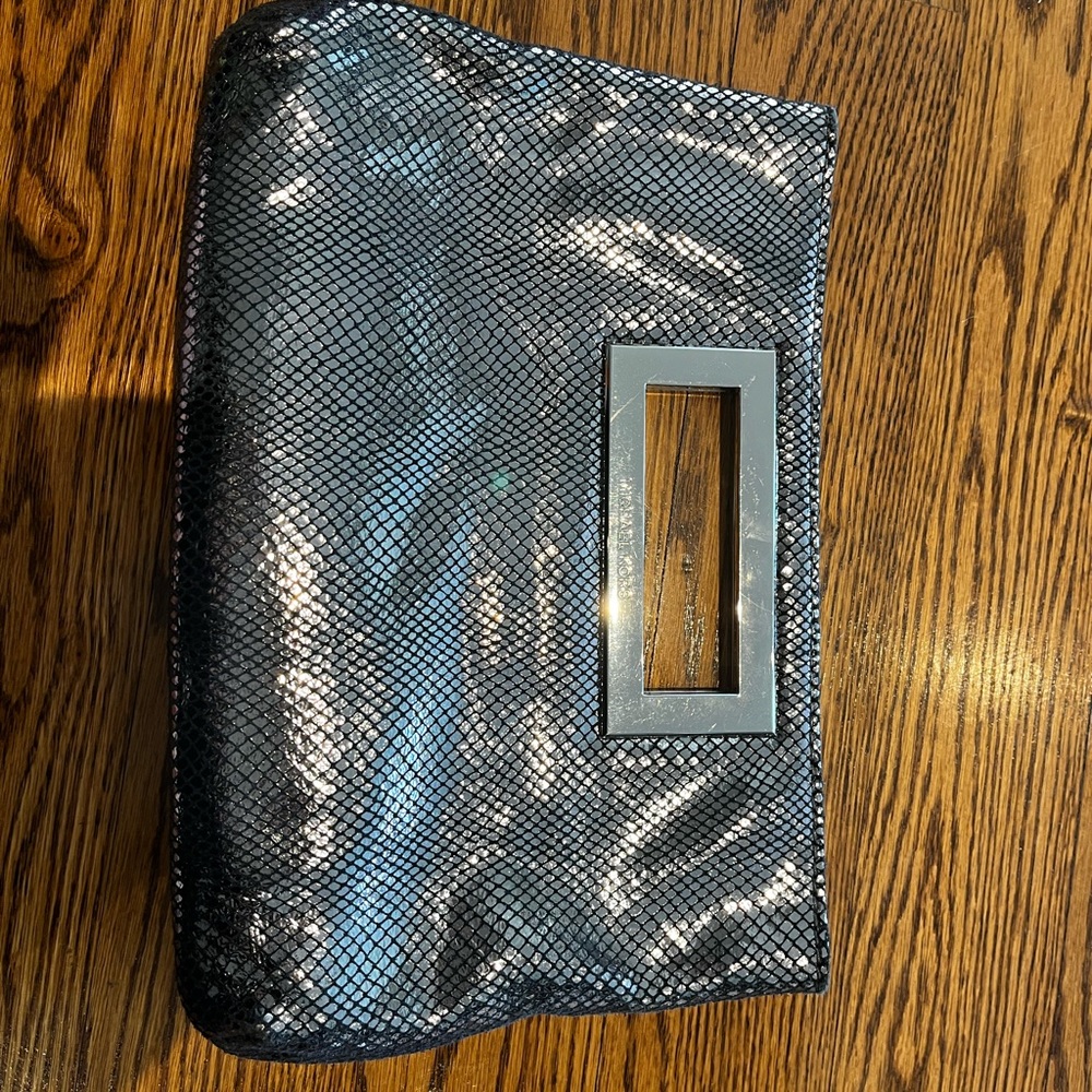 Michael Kors silver clutch